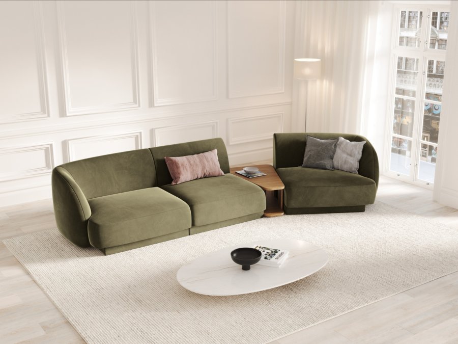 MICADONI  Velvet Right Modular Sofa, 
