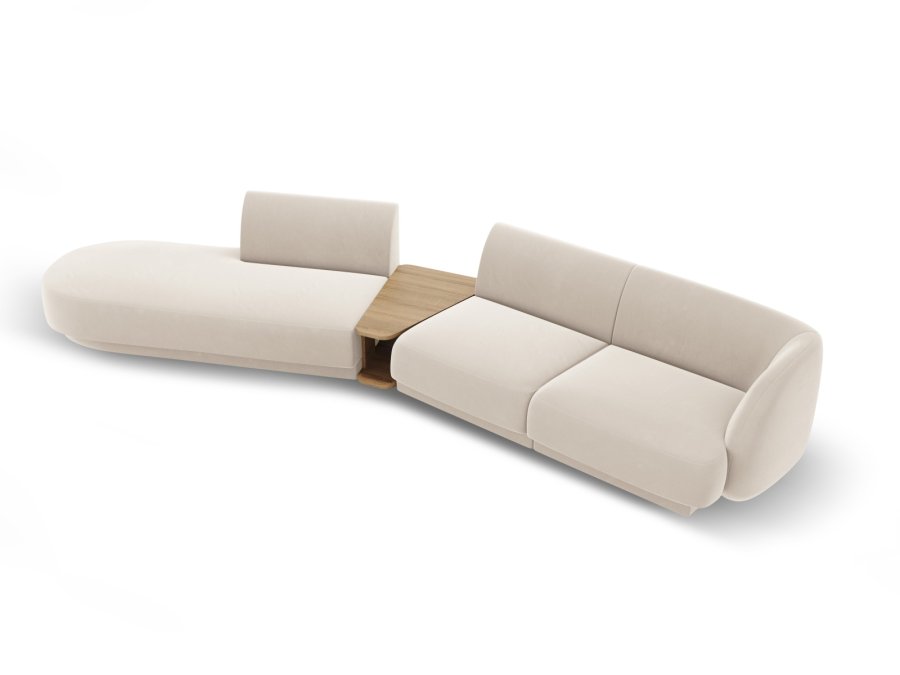 MICADONI  Velvet Left Modular Sofa, 