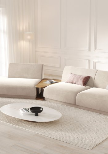 MICADONI  Velvet Left Modular Sofa, 