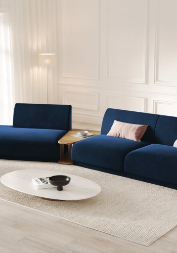 MICADONI  Velvet Left Modular Sofa, 