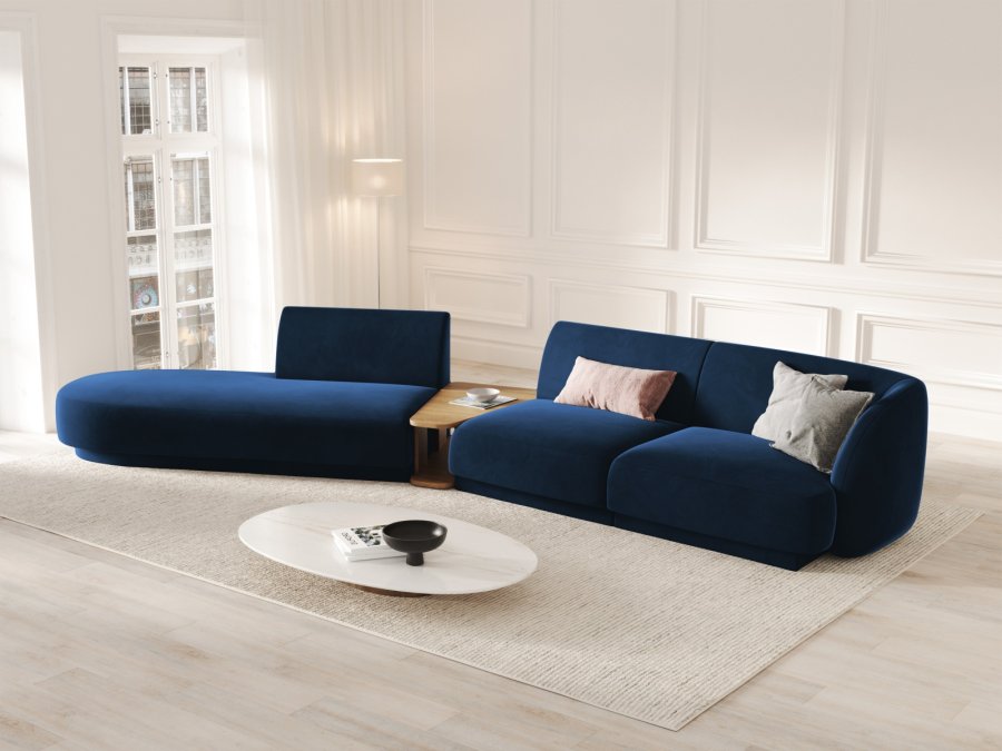 MICADONI  Velvet Left Modular Sofa, 