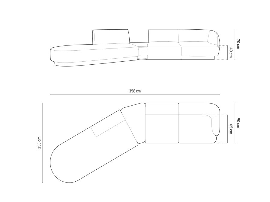 MICADONI  Velvet Left Modular Sofa, 