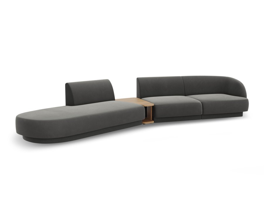 MICADONI  Velvet Left Modular Sofa, 