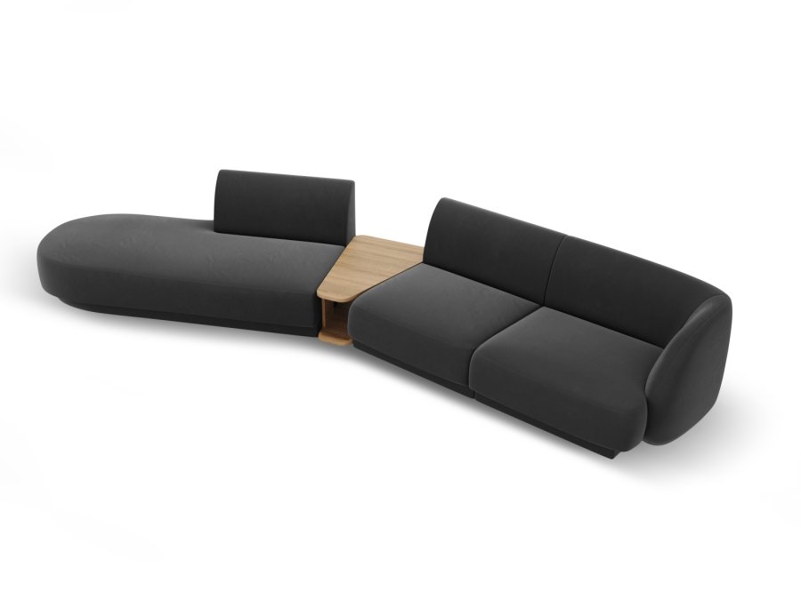 MICADONI  Velvet Left Modular Sofa, 