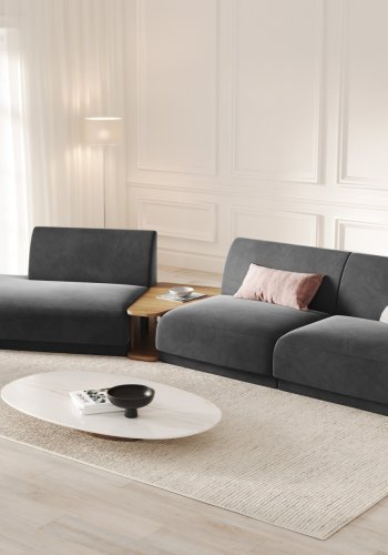 MICADONI  Velvet Left Modular Sofa, 