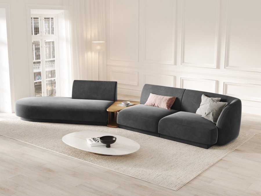 MICADONI  Velvet Left Modular Sofa, 