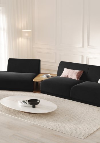 MICADONI  Velvet Left Modular Sofa, 