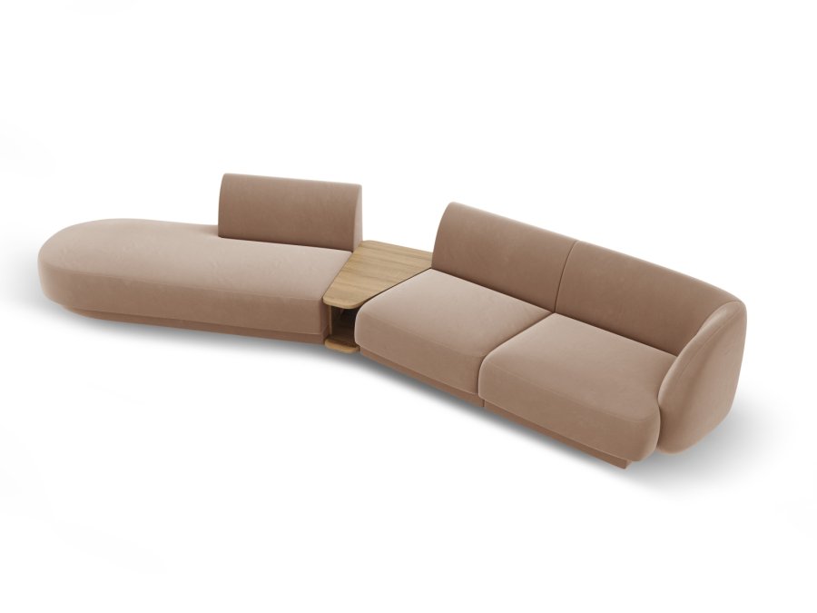 MICADONI  Velvet Left Modular Sofa, 