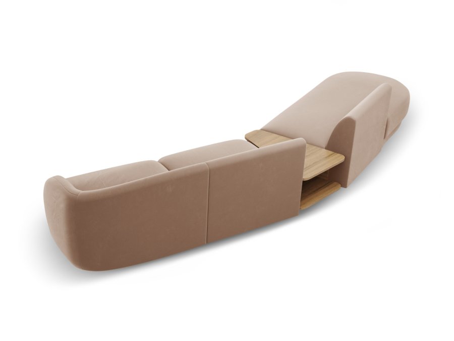 MICADONI  Velvet Left Modular Sofa, 