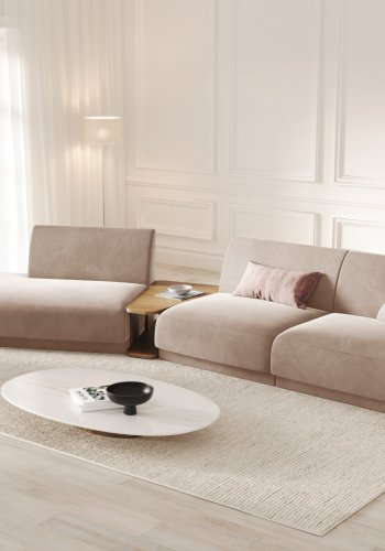 MICADONI  Velvet Left Modular Sofa, 