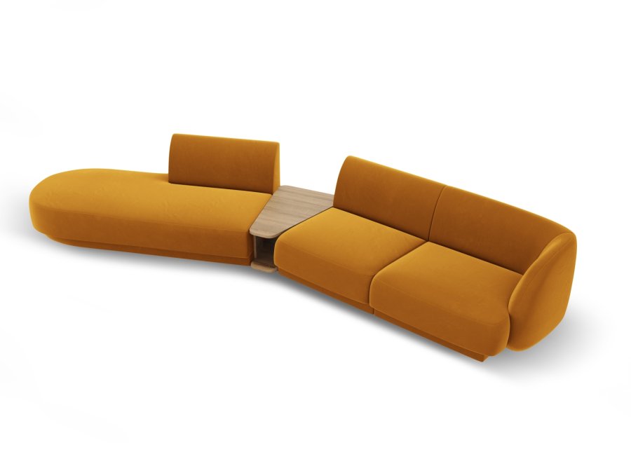 MICADONI  Velvet Left Modular Sofa, 