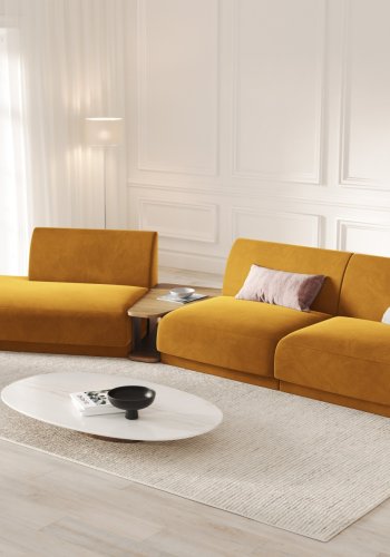 MICADONI  Velvet Left Modular Sofa, 