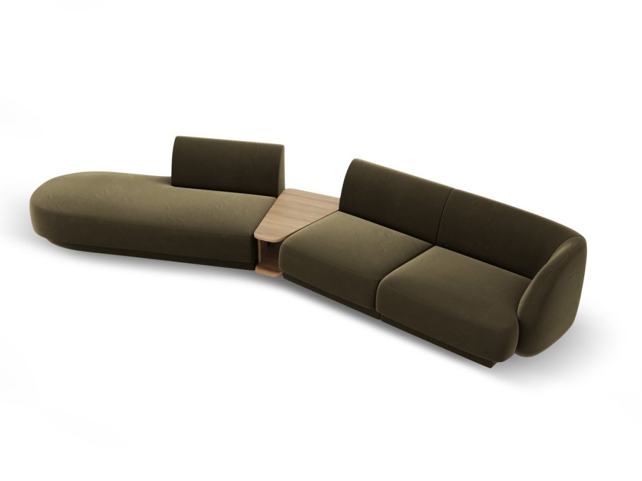 MICADONI  Velvet Left Modular Sofa, 