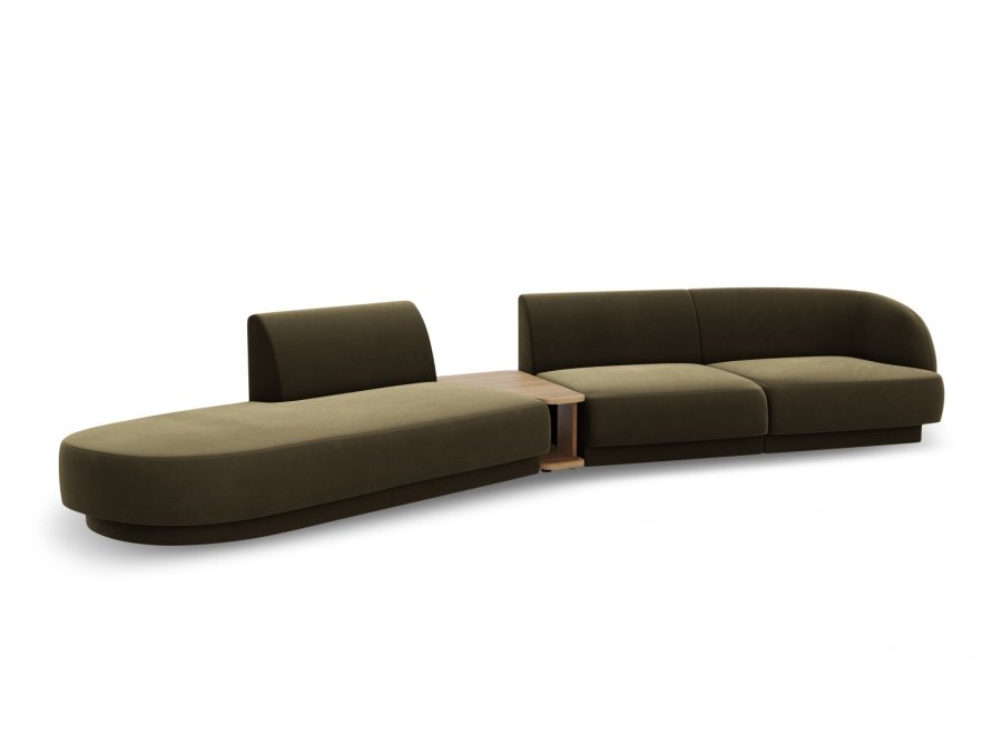 MICADONI  Velvet Left Modular Sofa, 