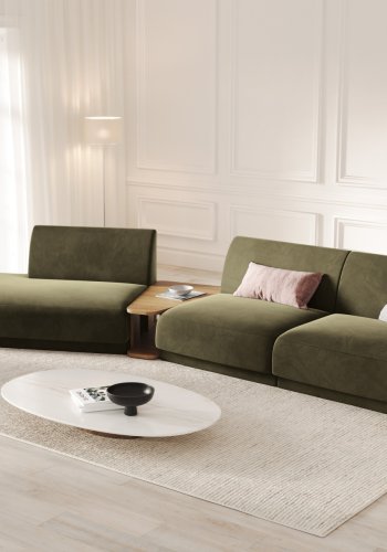 MICADONI  Velvet Left Modular Sofa, 