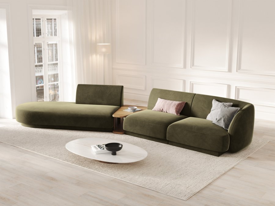 MICADONI  Velvet Left Modular Sofa, 