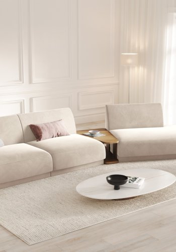 MICADONI  Velvet Right Modular Sofa, 