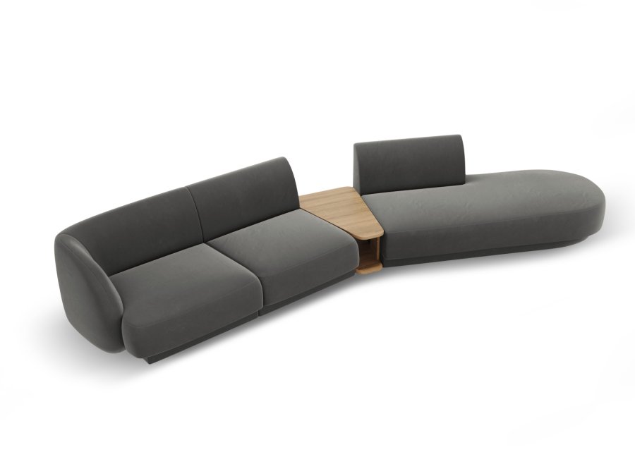 MICADONI  Velvet Right Modular Sofa, 