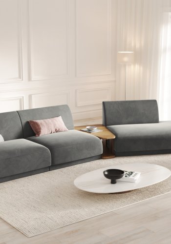 MICADONI  Velvet Right Modular Sofa, 