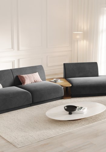 MICADONI  Velvet Right Modular Sofa, 