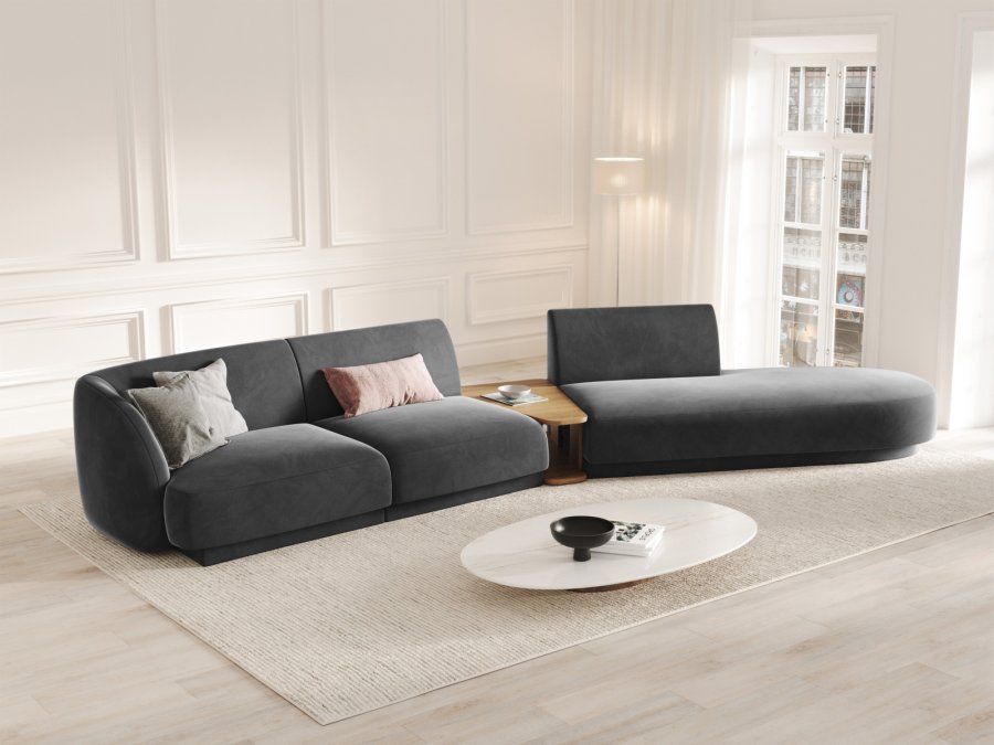 MICADONI  Velvet Right Modular Sofa, 