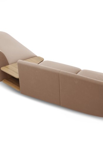 MICADONI  Velvet Right Modular Sofa, 