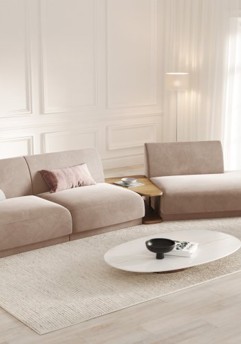 MICADONI  Velvet Right Modular Sofa, 