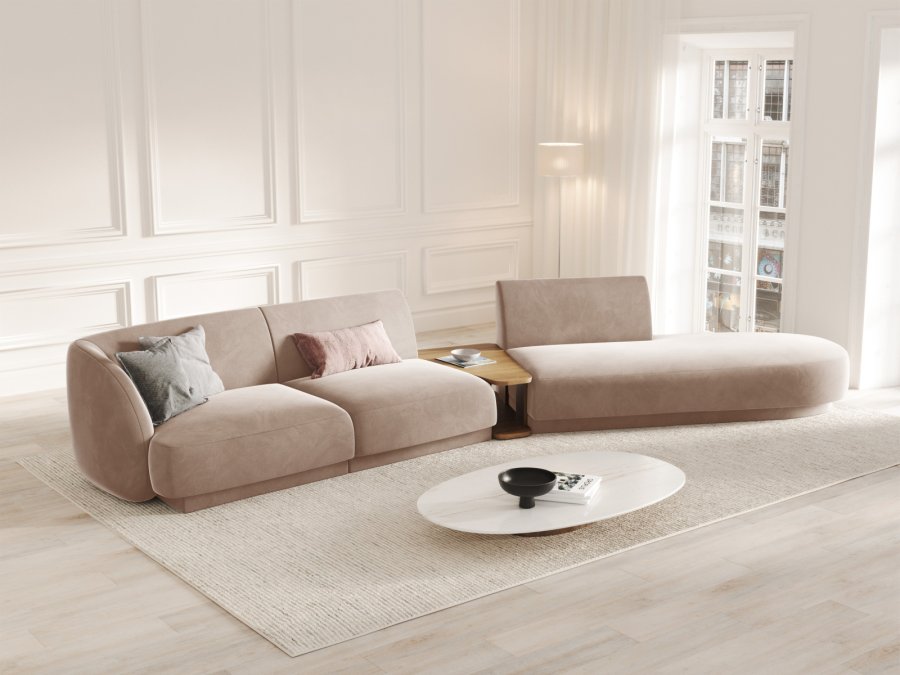 MICADONI  Velvet Right Modular Sofa, 