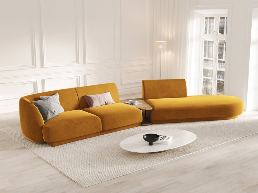 MICADONI  Velvet Right Modular Sofa, 