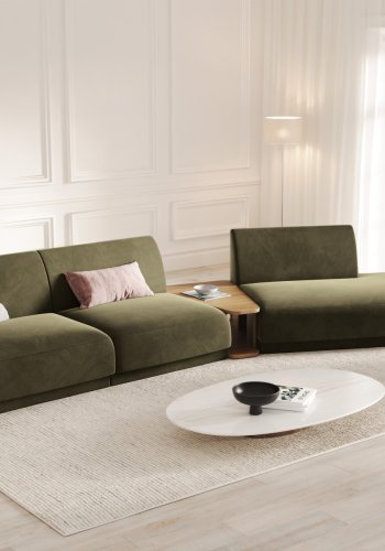 MICADONI  Velvet Right Modular Sofa, 