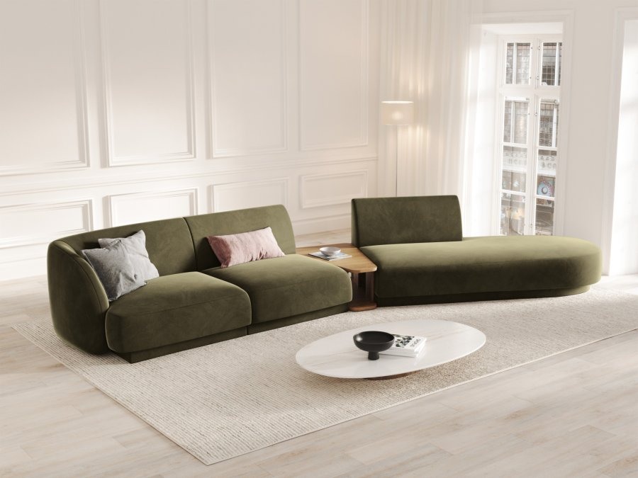MICADONI  Velvet Right Modular Sofa, 