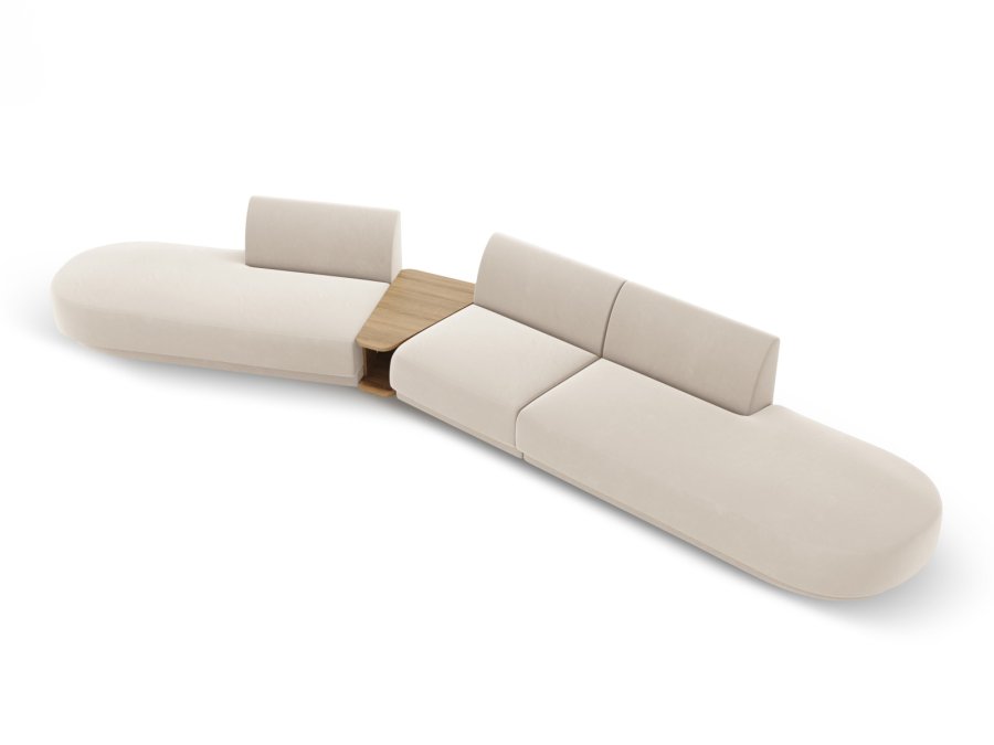 MICADONI  Velvet Left Modular Sofa, 