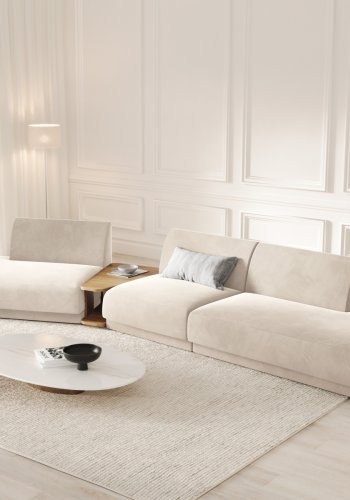 MICADONI  Velvet Left Modular Sofa, 