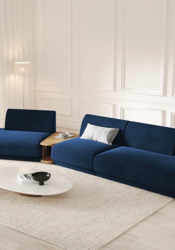 MICADONI  Velvet Left Modular Sofa, 