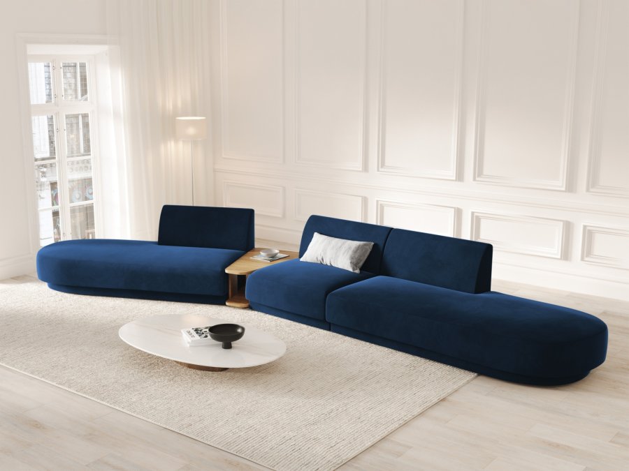 MICADONI  Velvet Left Modular Sofa, 