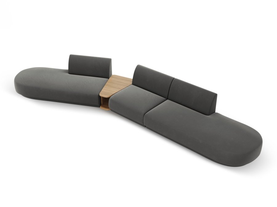 MICADONI  Velvet Left Modular Sofa, 
