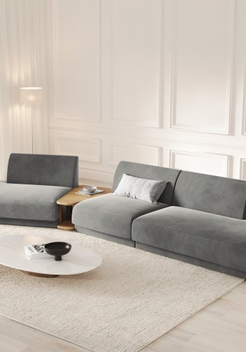 MICADONI  Velvet Left Modular Sofa, 