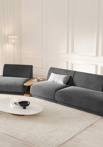 MICADONI  Velvet Left Modular Sofa, 