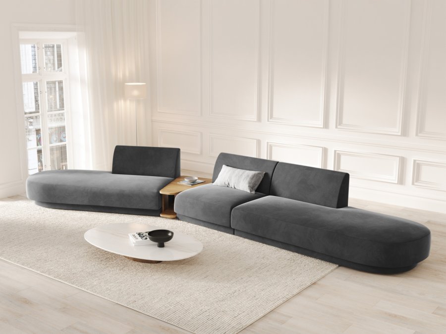 MICADONI  Velvet Left Modular Sofa, 