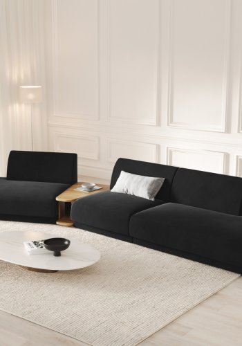 MICADONI  Velvet Left Modular Sofa, 