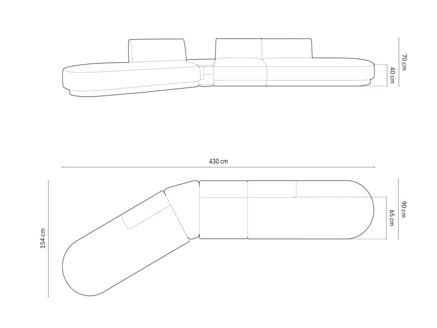 MICADONI  Velvet Left Modular Sofa, 
