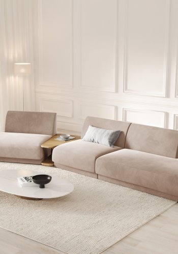 MICADONI  Velvet Left Modular Sofa, 