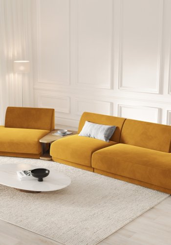 MICADONI  Velvet Left Modular Sofa, 