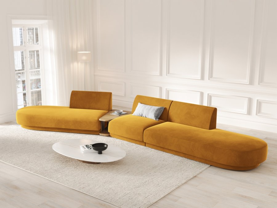 MICADONI  Velvet Left Modular Sofa, 