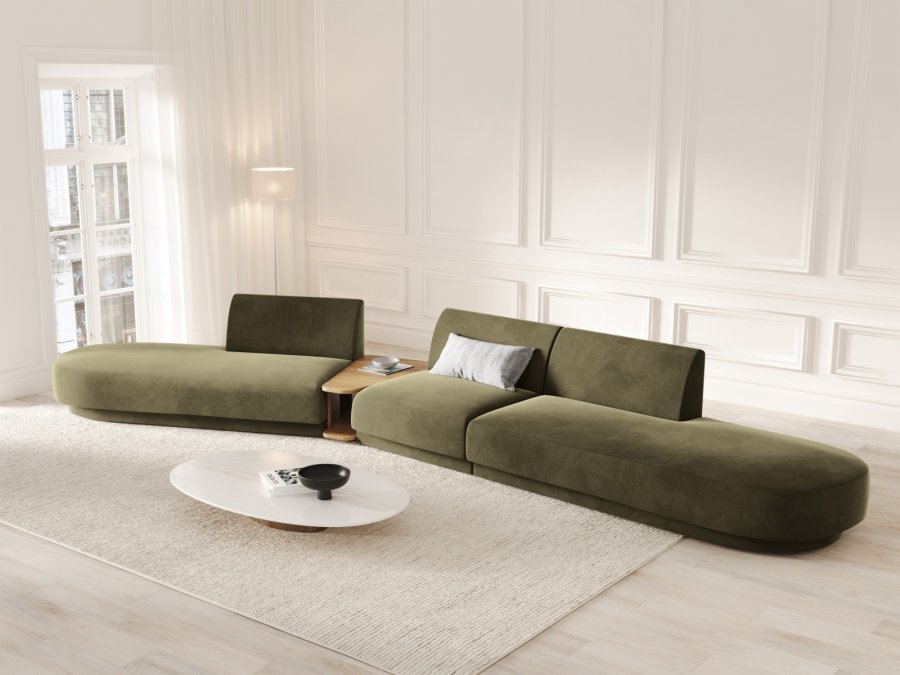 MICADONI  Velvet Left Modular Sofa, 