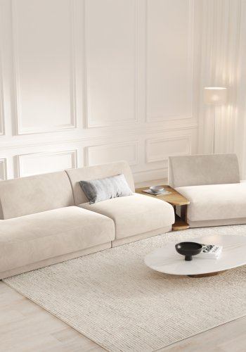 MICADONI  Velvet Right Modular Sofa, 