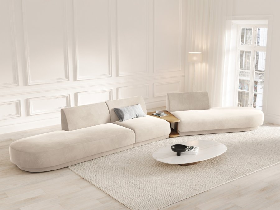 MICADONI  Velvet Right Modular Sofa, 