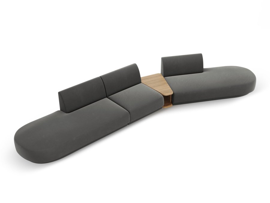 MICADONI  Velvet Right Modular Sofa, 