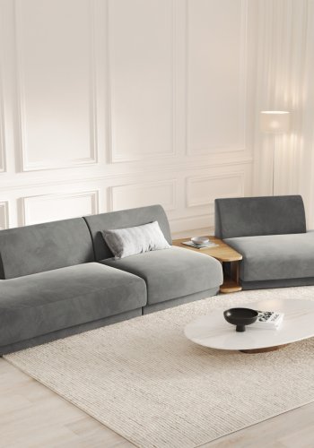 MICADONI  Velvet Right Modular Sofa, 