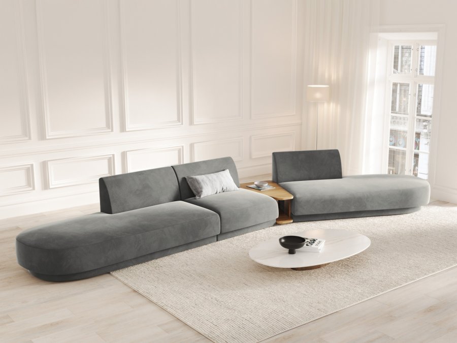 MICADONI  Velvet Right Modular Sofa, 